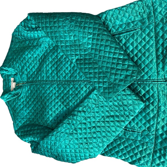 C.L.O.T.H.E.S green zipper pockets quilted jacket in green Large - Picture 3 of 16